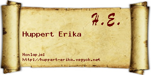 Huppert Erika névjegykártya